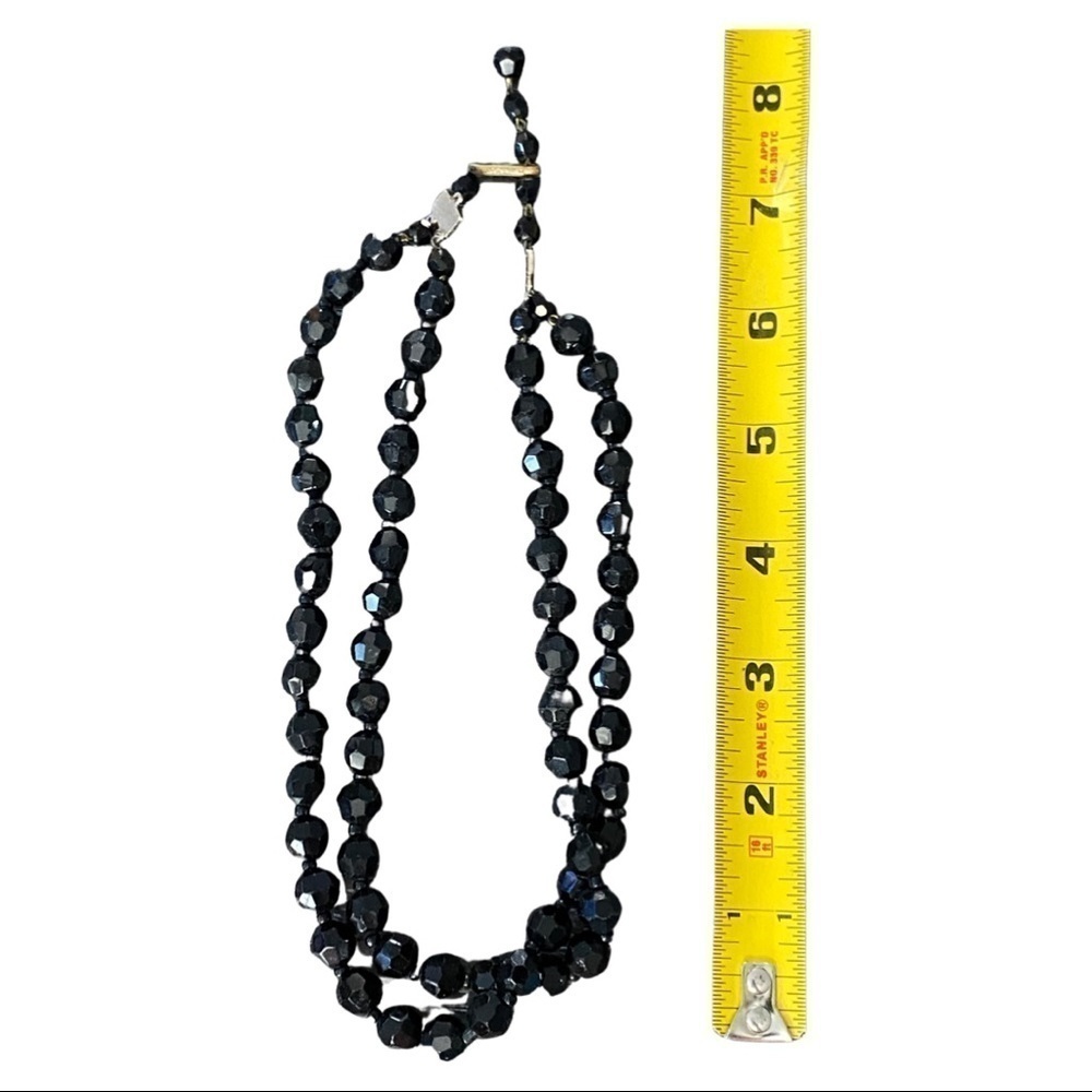 Antique W. Germany black glass necklace